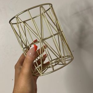 Gold metal candle holder